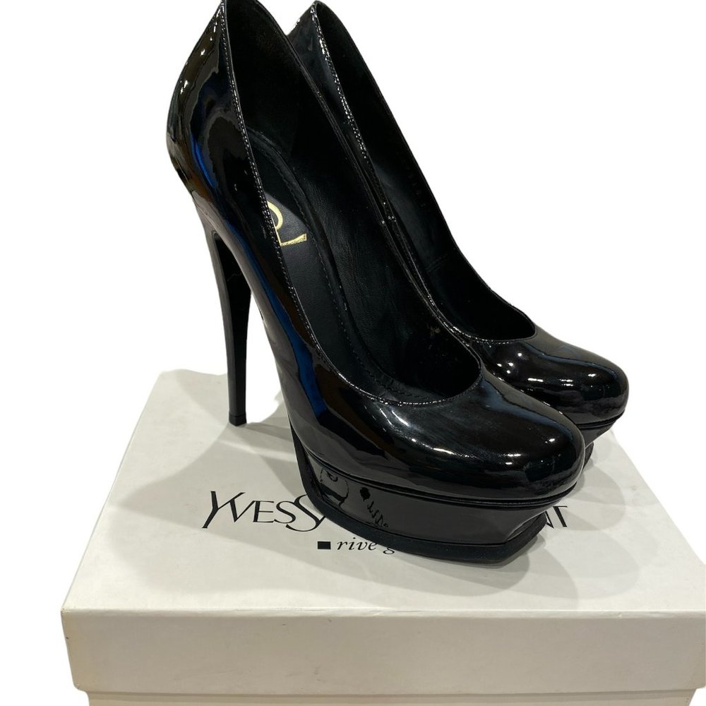 Yves Saint Laurent Tribute Vitello Vernice Soft Nero 105 Pump